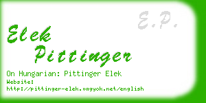 elek pittinger business card